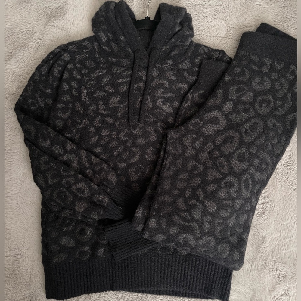 EXPRESS Leopard Sweater Knit Jogger Set